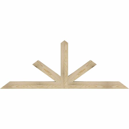 Ekena Millwork Saratoga Rough Sawn Timber Gable Bracket, Douglas Fir, 72"W x 27"H x 4"D x 4"F, 9/12 Pitch GBW072X27X0404SAR00RDF